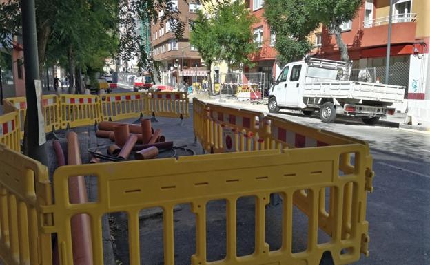 Obras en la calle Padre Flórez