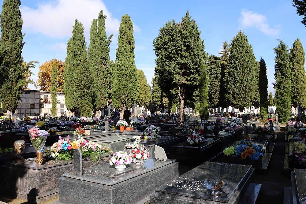 El Día de Todos los Santos, el Cementerio de San José ha estado lleno de burgaleses, que han ido a visitar a sus difuntos y a llevarles flores de recuerdo