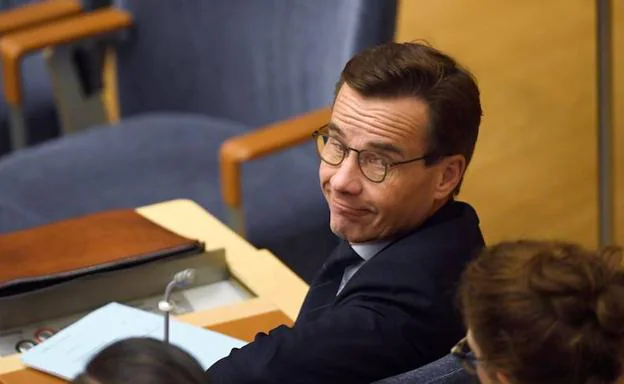 El líder conservador, Ulf Kristersson, este miércoles en el Riksdag.