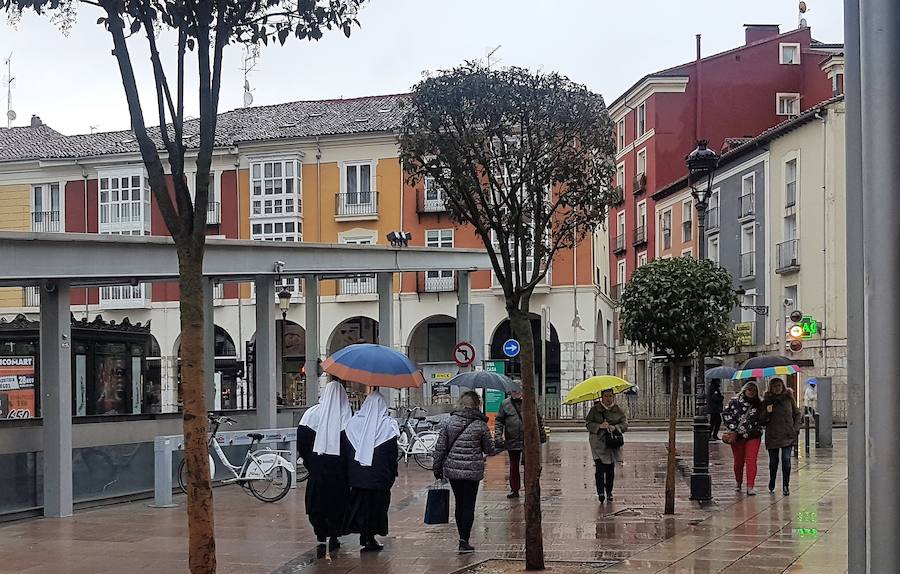 La lluvia llega a Burgos y se quedará, al menos, una semana