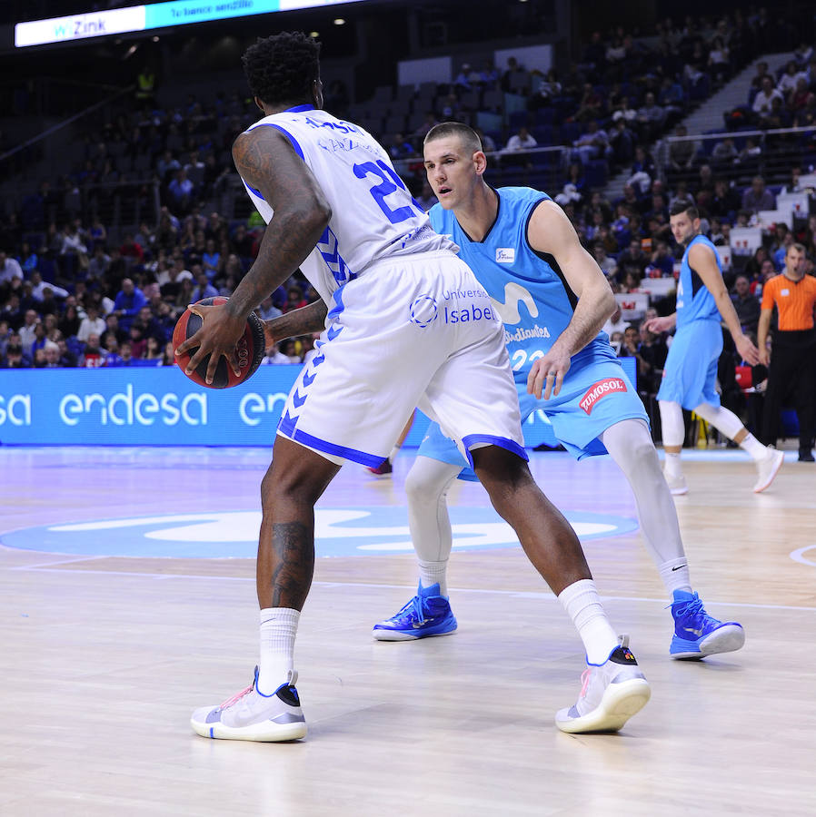 Un resumen en imágenes del partido que ha enfrentado hoy al Movistar Estudiantes y el San Pablo Burgos en el Wizink Center de Madrid.