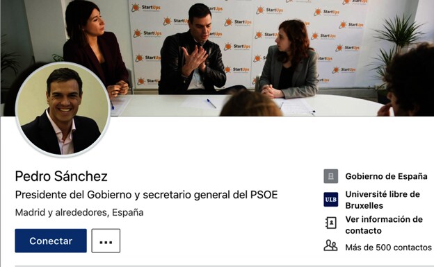 Perfil en Linkedin de Pedro Sánchez.