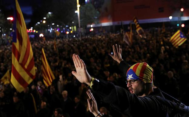 Manifestantes en Barcelona. 