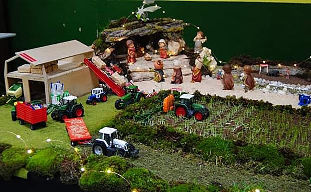 El tradicional Portal se mezcla con escenas de la vida cotidiana del campo