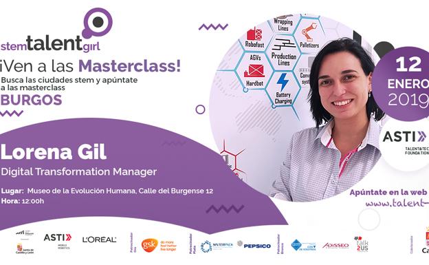 Cartel anunciador de la masterclass que impartirá Lorena Gil. 