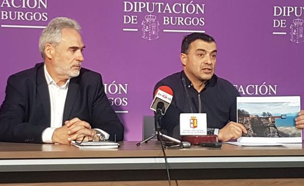 Marco Antonio Manjón (i), portavoz de Imagina en la Diputación, y Juan José Asensio, alcalde de Valle de Zamanzas. 