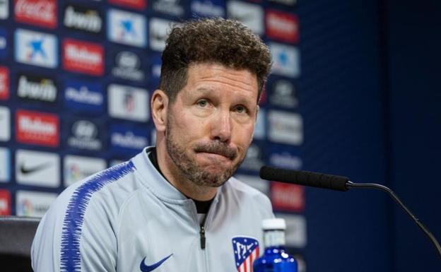 Diego Pablo Simeone, en conferencia de prensa. 