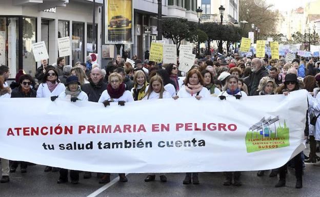 Manifestación en Burgos en defensa de la Atención Primaria. 