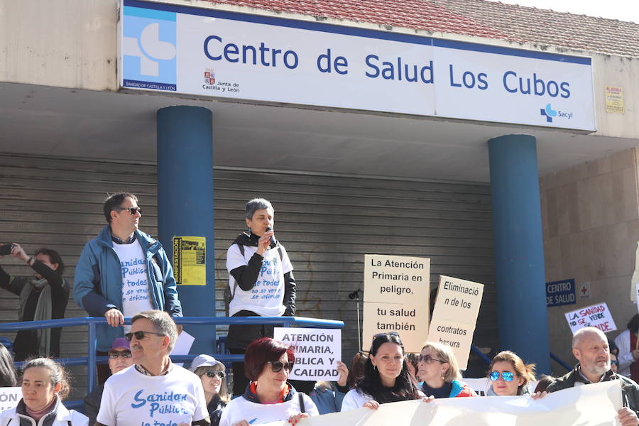 Una de las protestas en el Centro de Salud de Los Cubos de la capital burgalesa. 