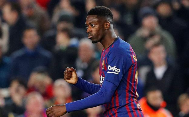 Ousmane Dembélé, durante un partido con el Barça.