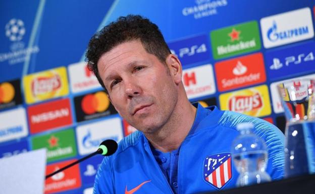 El entrenador del Atlético de Madrid, Diego Simeone en la víspera de su encuentro ante la Juventus. 