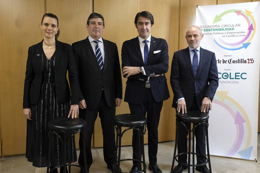 El Norte de Castilla y la Fundación Ecolec celebraron este lunes un coloquio en el que participaron representantes de los sectores público y privado para hablar sobre los retos y responsabilidades que plantea el nuevo paradigma de la economía circular.