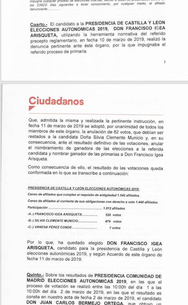 Acta del Comité de Garantías de Ciudadanos.