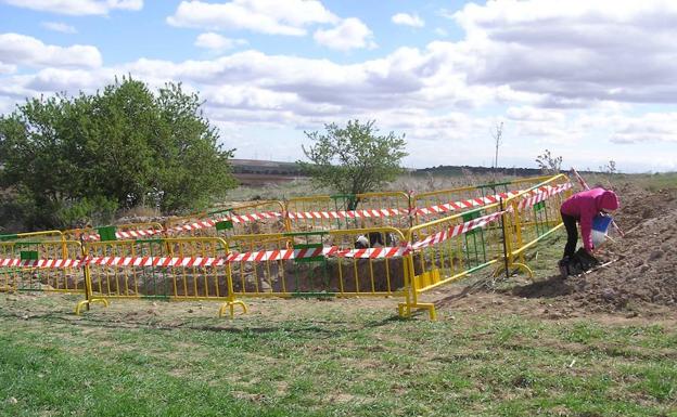 La zona en la que se encuentra la bodega está ya acotada con vallas metálicas. 