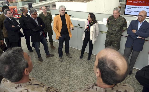 Margarita Robles durante su visita al Museo de la Evolución Humana. 