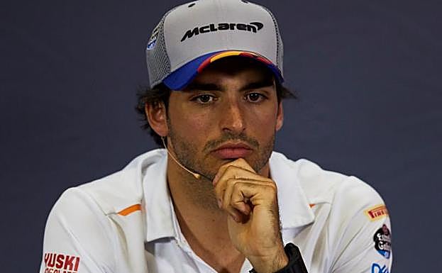 Carlos Sainz, durante la rueda de prensa de este jueves en Montmeló. 