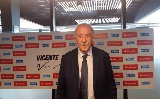 Vicente del Bosque, durante la presentación de su campus. 