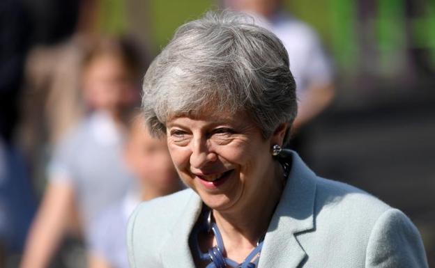 Theresa May, al acudir a votar el pasado jueves en la elecciones europeas.