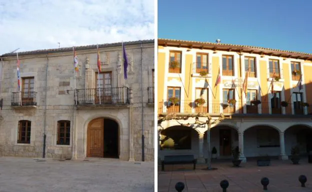 Ayuntamiento de Melgar (izquierda) y de Villadiego (derecha).