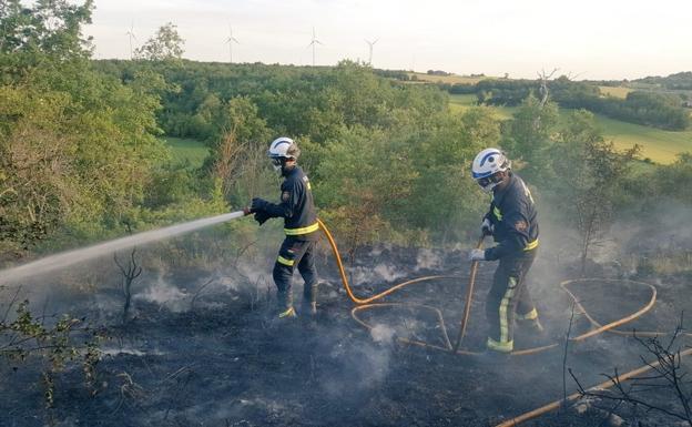 Imagen de la actuación de ayer en Carcedo de Burgos. 