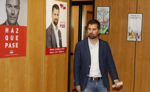 Luis Tudanca, en la sede del PSOE de Castilla y León.