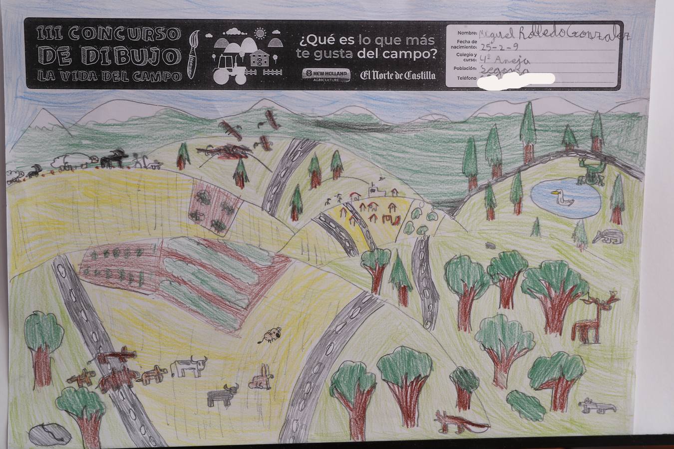 Fotos: Trabajos de 4º de Primaria en la modalidad de dibujo del III Concurso de Dibujo y Cómic &#039;La vida del campo&#039;