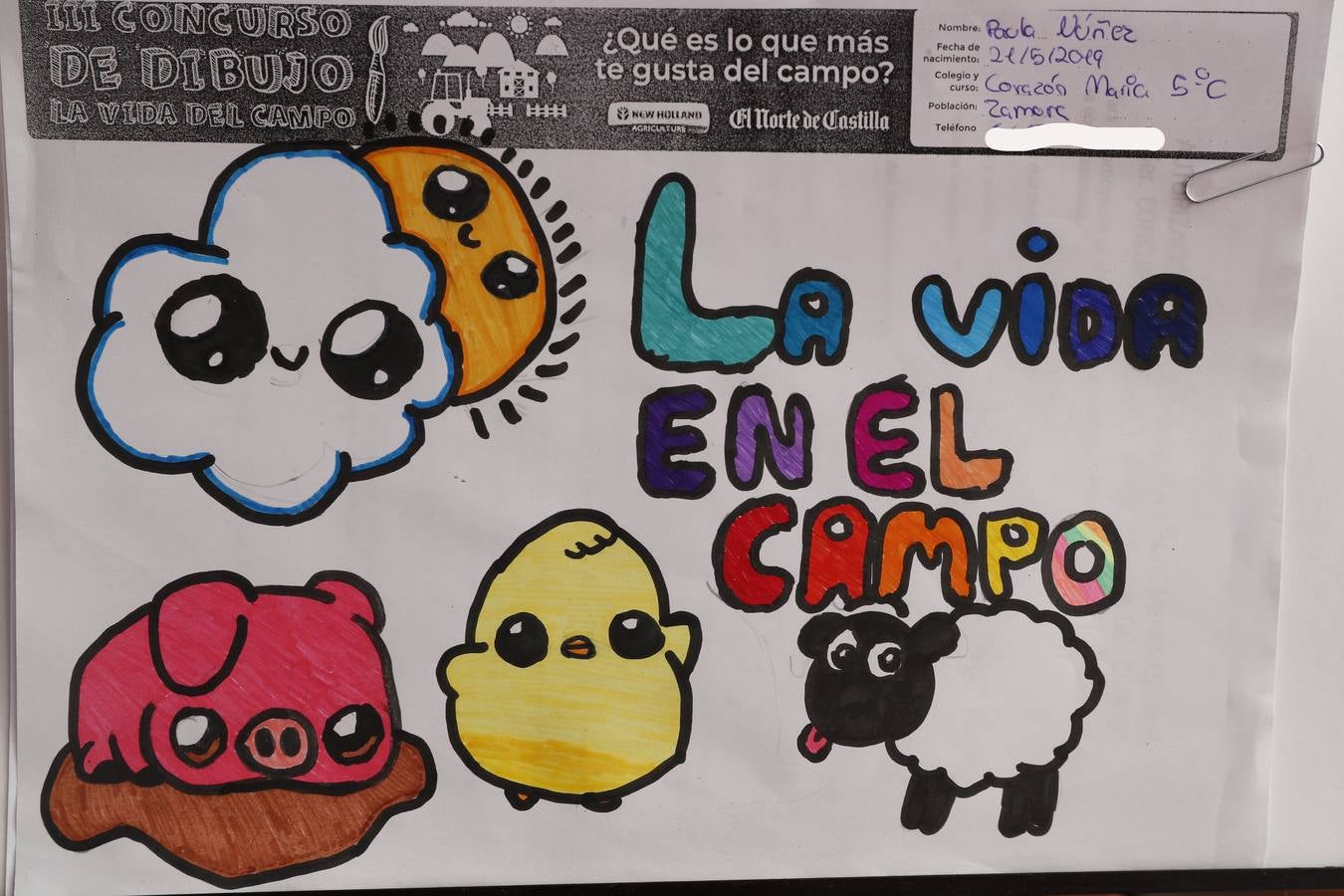 Fotos: Trabajos de 5º de Primaria en la modalidad de dibujo del III Concurso de Dibujo y Cómic &#039;La vida del campo&#039;