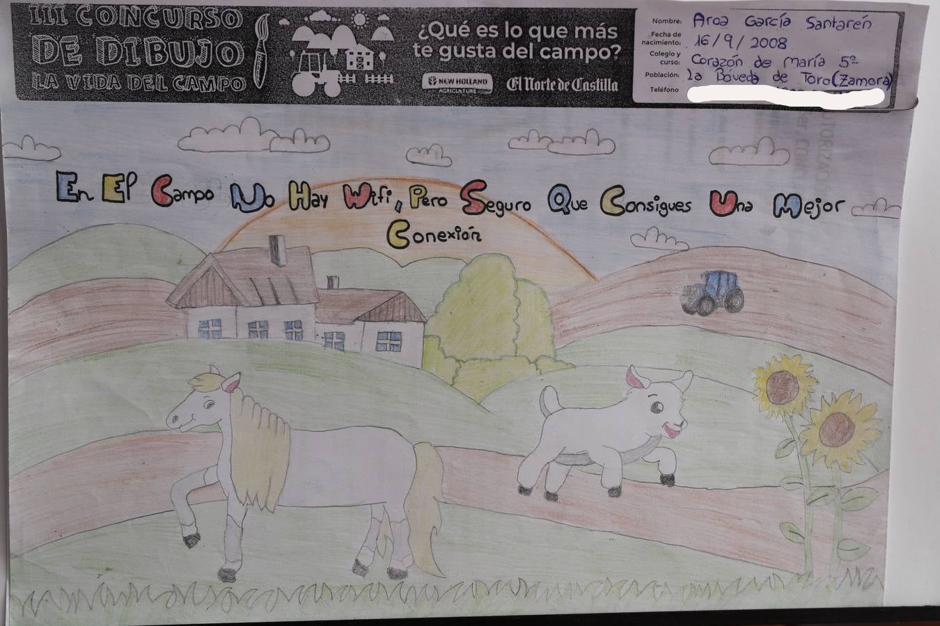 Fotos: Trabajos de 5º de Primaria en la modalidad de dibujo del III Concurso de Dibujo y Cómic &#039;La vida del campo&#039;