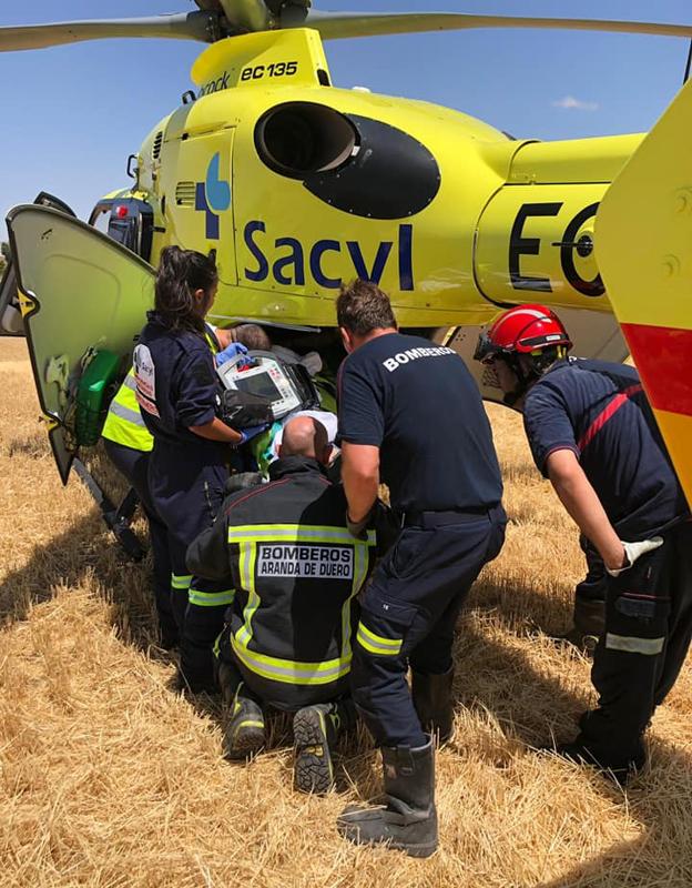Una de las víctimas ha tenido que ser trasladada al HUBU en helicóptero sanitario