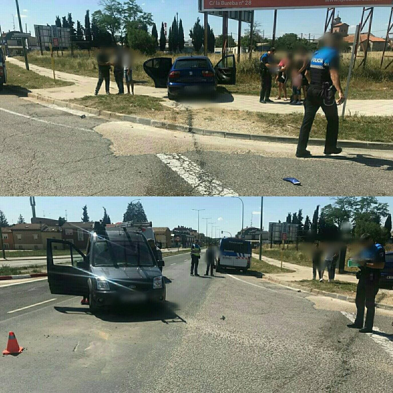 Vehículos siniestrados en el accidente de Burgos. 