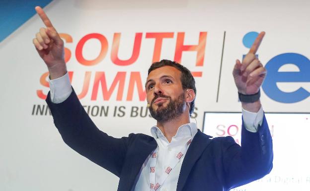 Pablo Casado durante su intervención en el foro de emprendedores South Summit. 