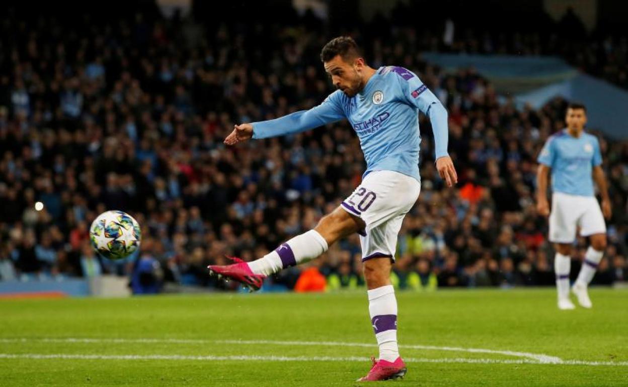 Bernardo Silva, durante el partido de Champions ante el Dinamo de Zagreb. 