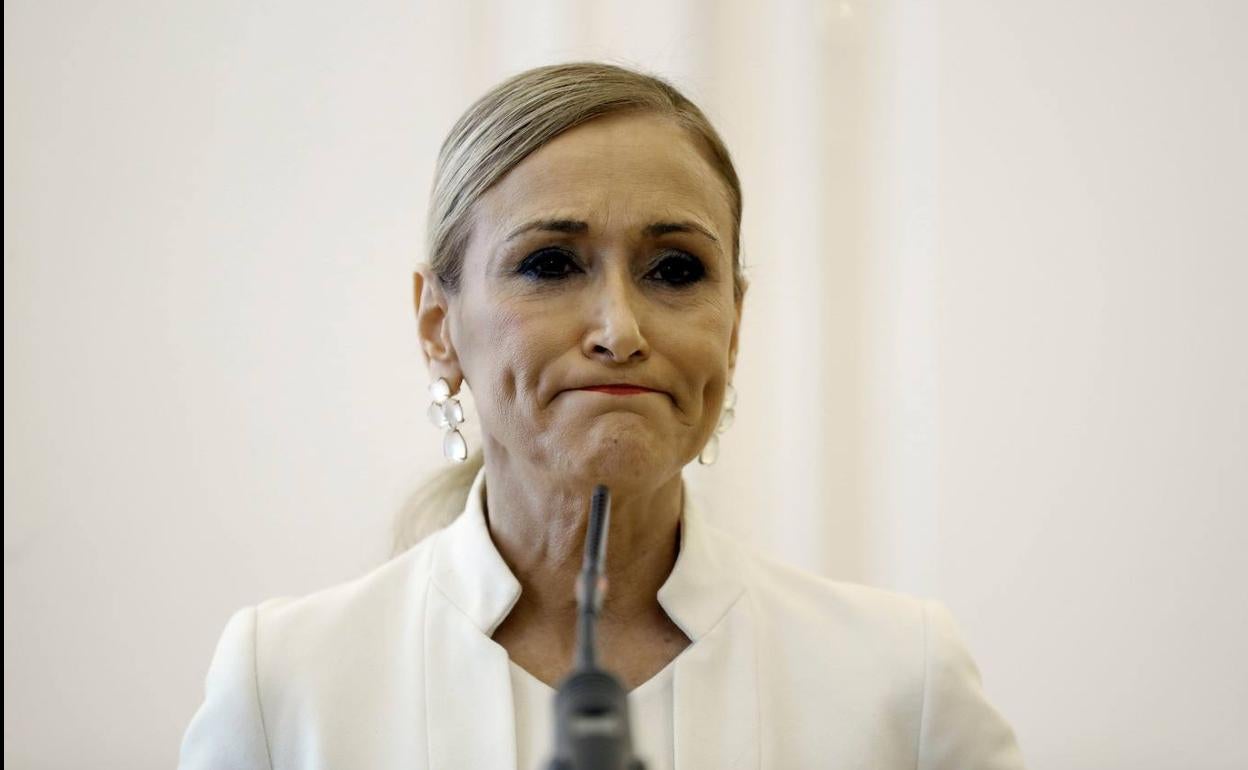 Cristina Cifuentes, el día que presentó su dimisión como presidenta de la Comunidad de Madrid. 