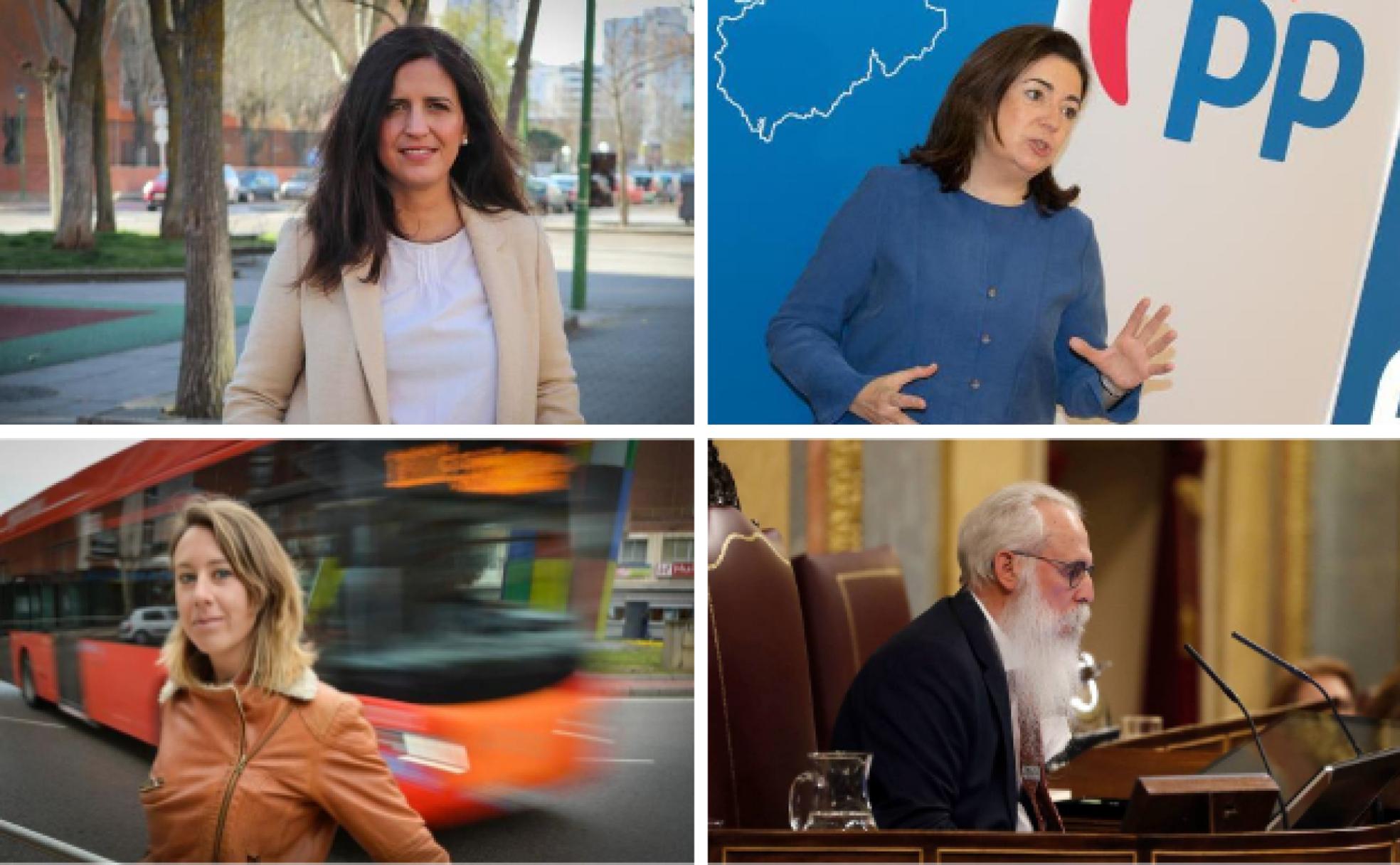 La socialista Esther Peña (arriba a la izquierda), la 'popular' Sandra Moneo (arriba a la derecha), la 'naranja' Aurora Nacarino-Brabo (abajo a la izquierda) y Agustín Zamarrón (PSOE) representaron a la circunscripción de Burgos en el Congreso de los Diputados durante la pasada legislatura.