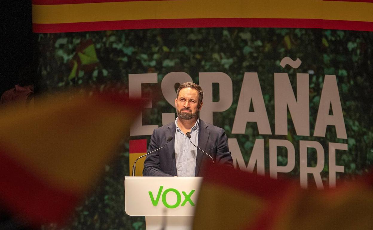 Santiago Abascal, durante un mitin. 