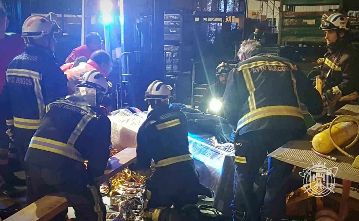 Rescate de un empleado del polígono industrial de Villalonquéjar en Burgos. 