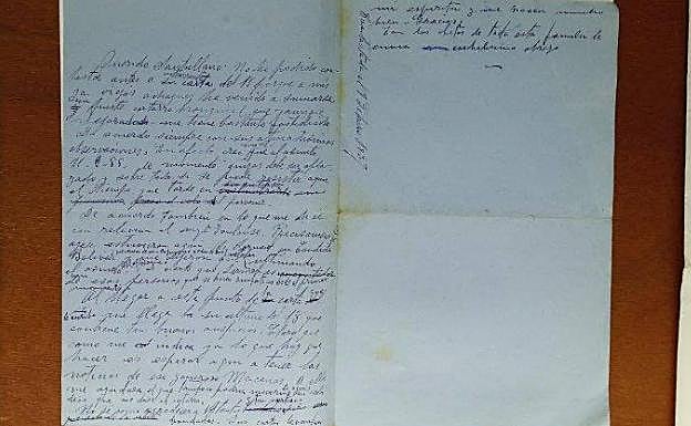 Borrador de la última carta escrita por Antonio Machado en Colliure días antes de morir. 