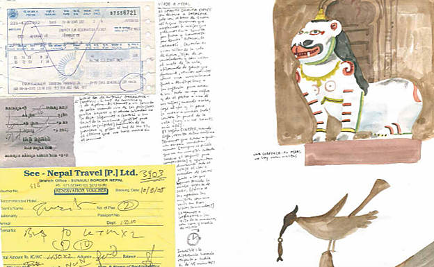 Ilustraciones de una de las páginas interiores del libro 'Nepal'.