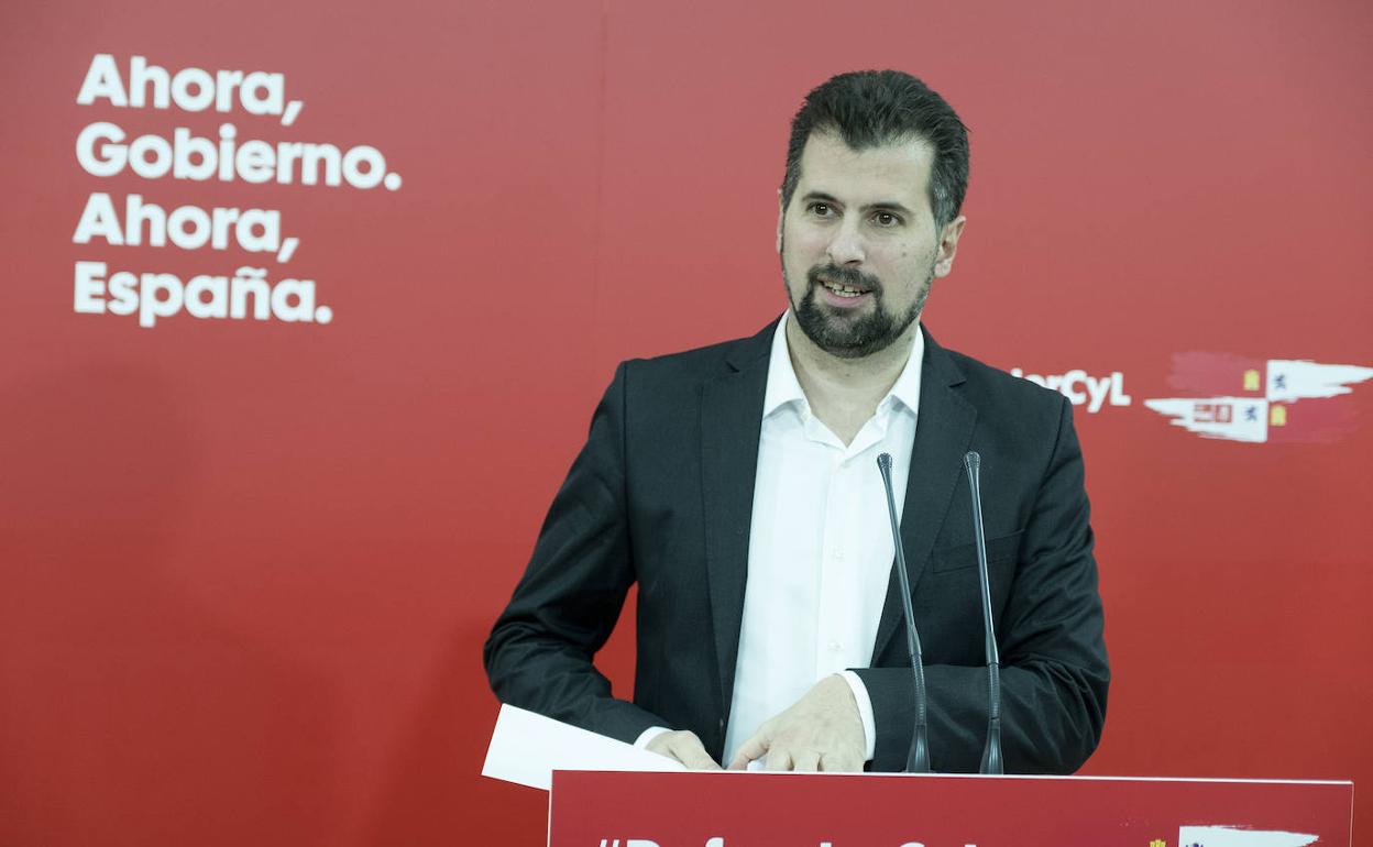 Luis Tudanca, en la sede del PSOE de Castilla y León. 