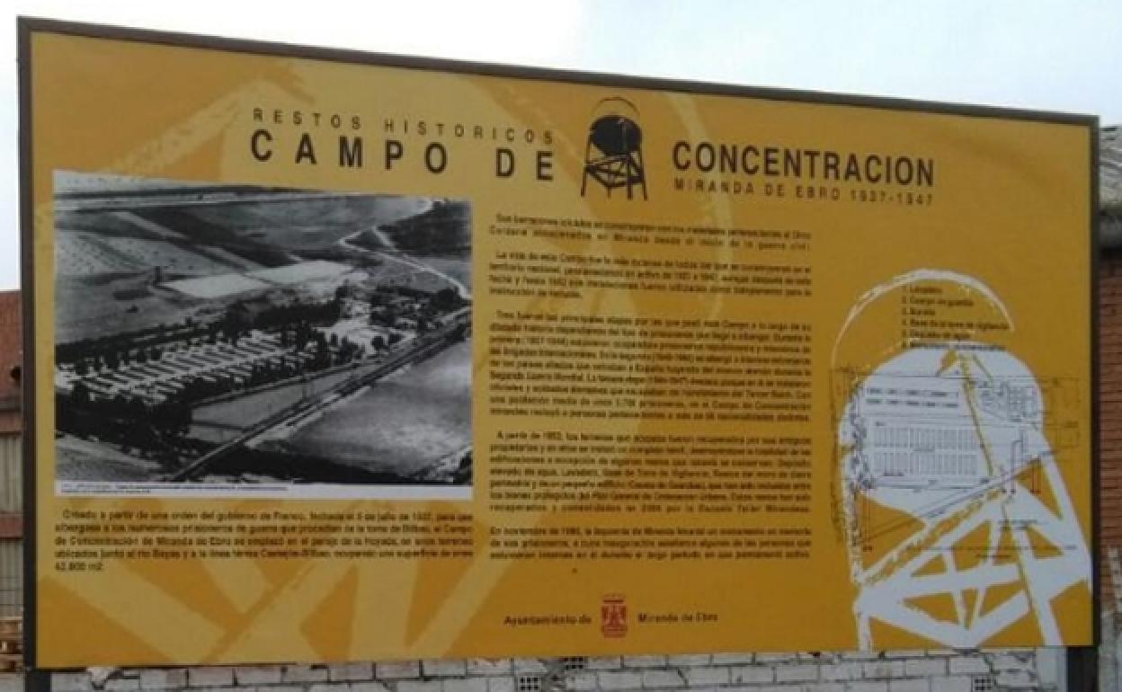 Cartel explicativo del Campo de Concentración. 