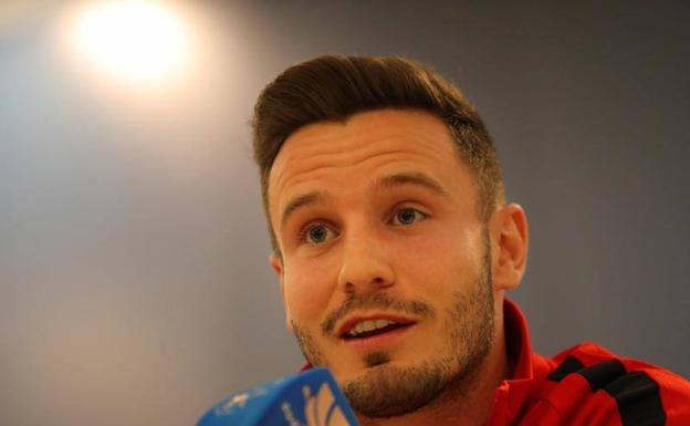 Saúl Ñíguez, durante la rueda de prensa.