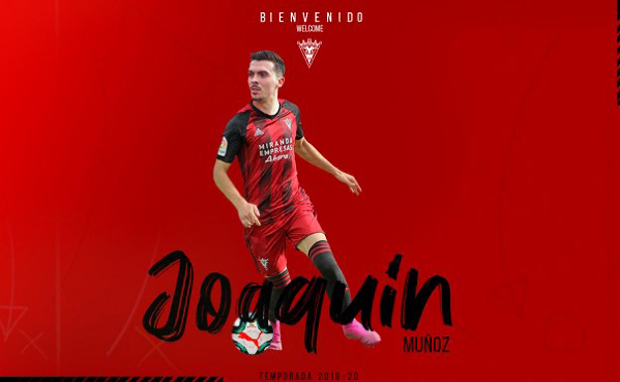 Joaquín Muñoz, nuevo jugador del CD Mirandés. 