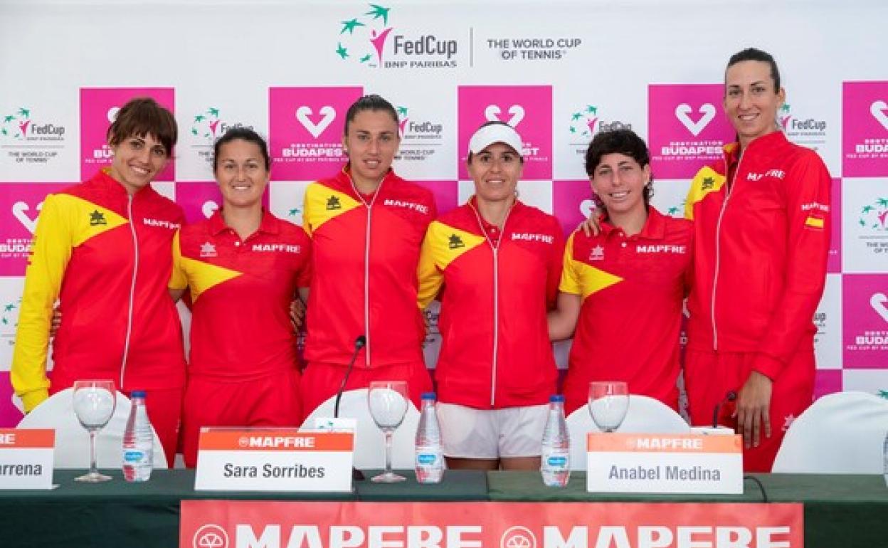 Equipo español de la Copa Federación que se enfrentará a Japón en Cartagena. 