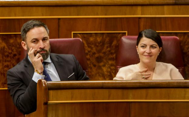 Abascal y Olona, el miércoles en la sesión de control al Gobierno. 