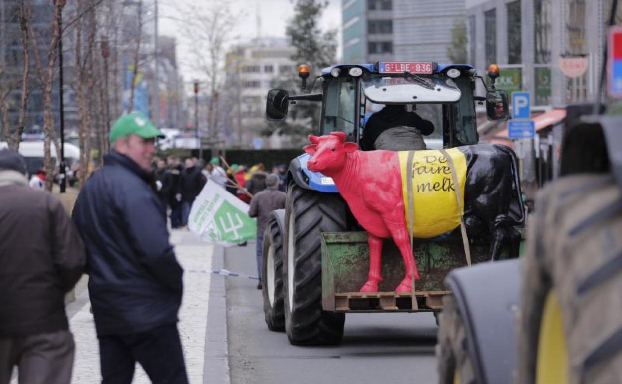 Protestas de los agricultores europeos en Bruselas 