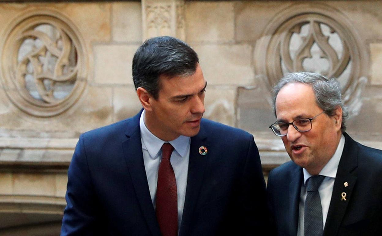 Sánchez y Torra, durante su última reunión en Barcelona. 