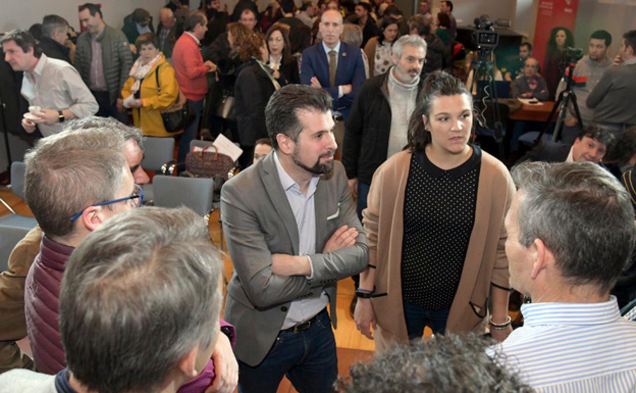 Luis Tudanca en el Consejo de Alcaldes del PSOE. 