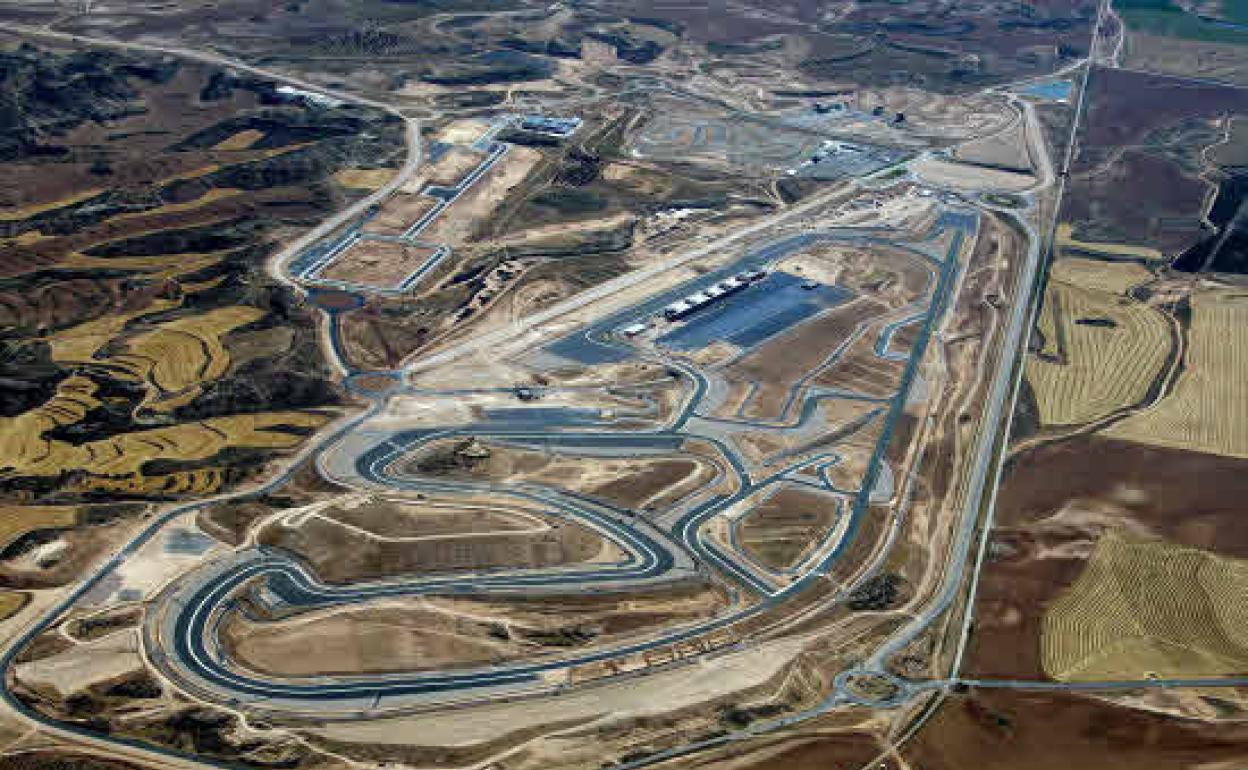 Vista aérea del circuito de Aragón. 