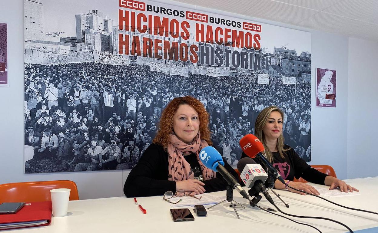 Mari Carmen Noceda de CCOO y María Teresa González delegada de UGT en Campofrío.