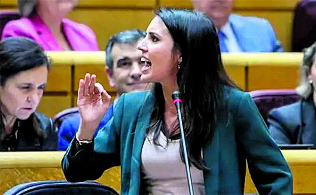 Irene Montero, esta semana durante la sesión de control al Gobierno, en el Senado.